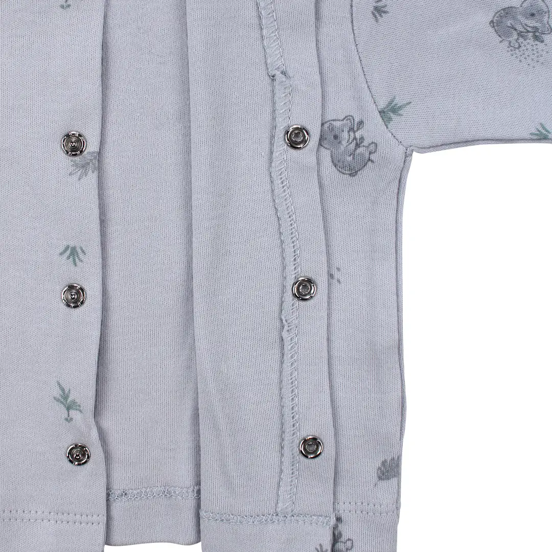 Unisex Gri Koala Desenli Organik Üçlü Pijama Takımı 7