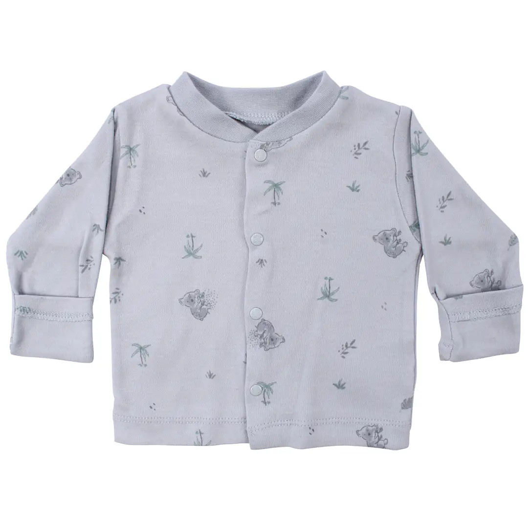 Unisex Gri Koala Desenli Organik Üçlü Pijama Takımı 2