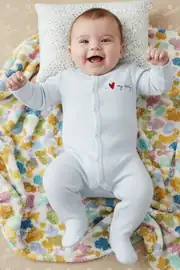 Unisex Daddy Yazılı Beyaz Patikli Tulum 1