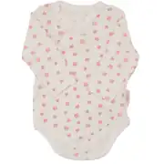 Kız Bebek Pembe Ekru Şeftali Desenli 3'lü Kundak Zıbın Set 3