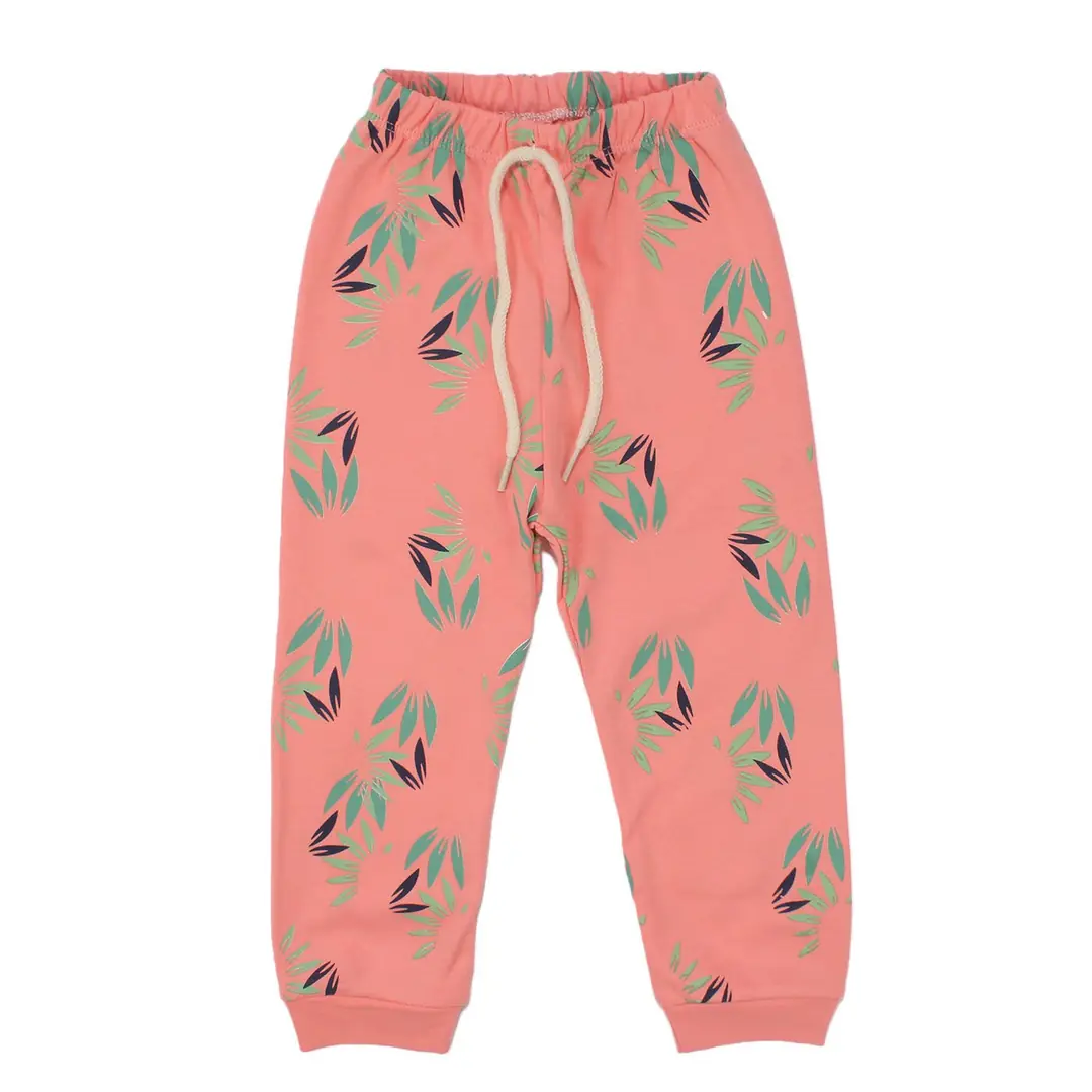 Kız Çocuk Pembe Papağan Baskılı 2'li Pijama Takımı 3