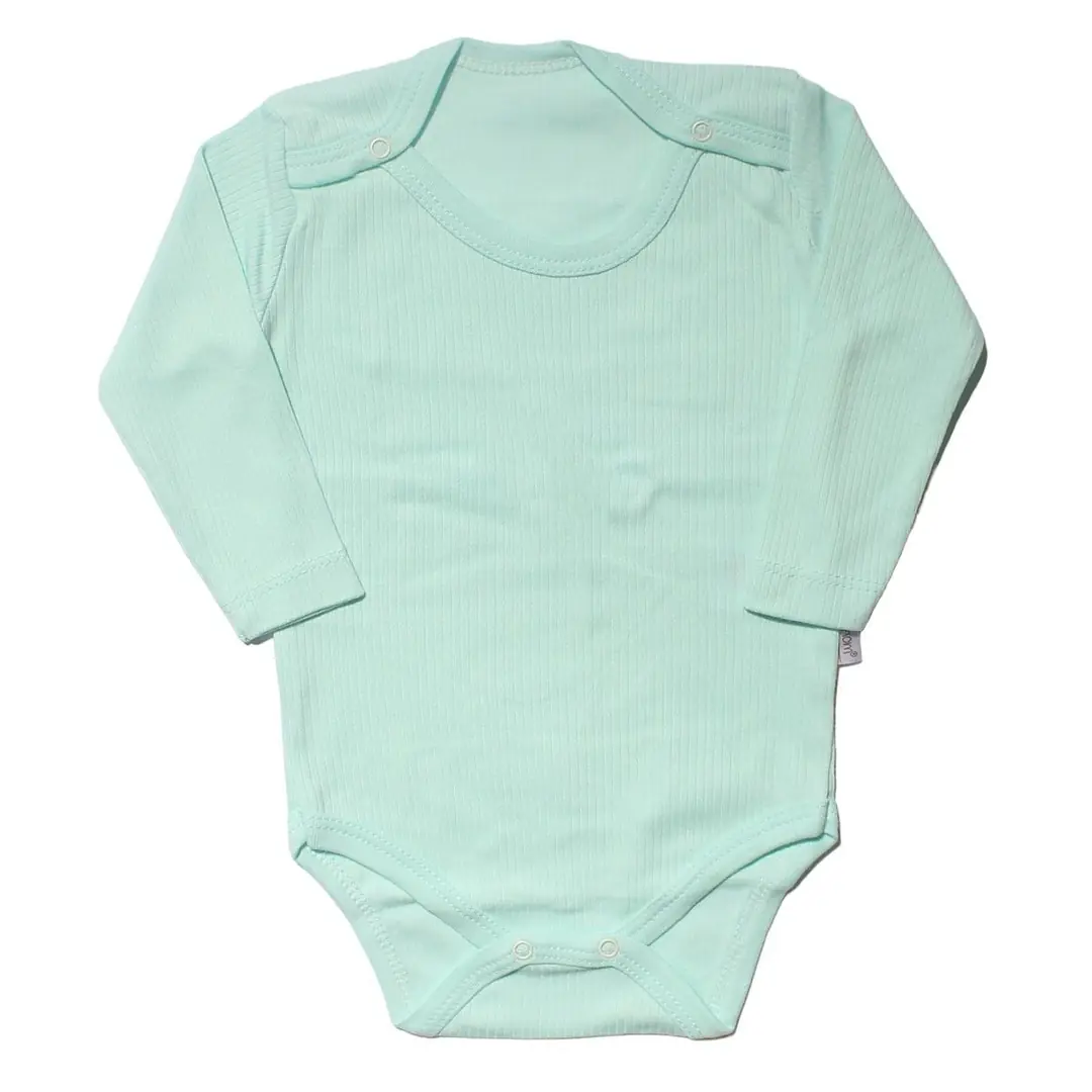 Unisex Raporlu Su Yeşili Uzun Kollu Çıtçıtlı Zıbın 1