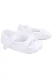 Kız Bebek Beyaz Simli Kurdaleli Babet Ayakkabı 2