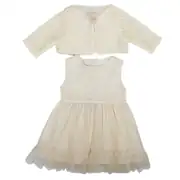 Kız Bebek Sarı Bolerolu Tüllü Fırfırlı Elbise 3