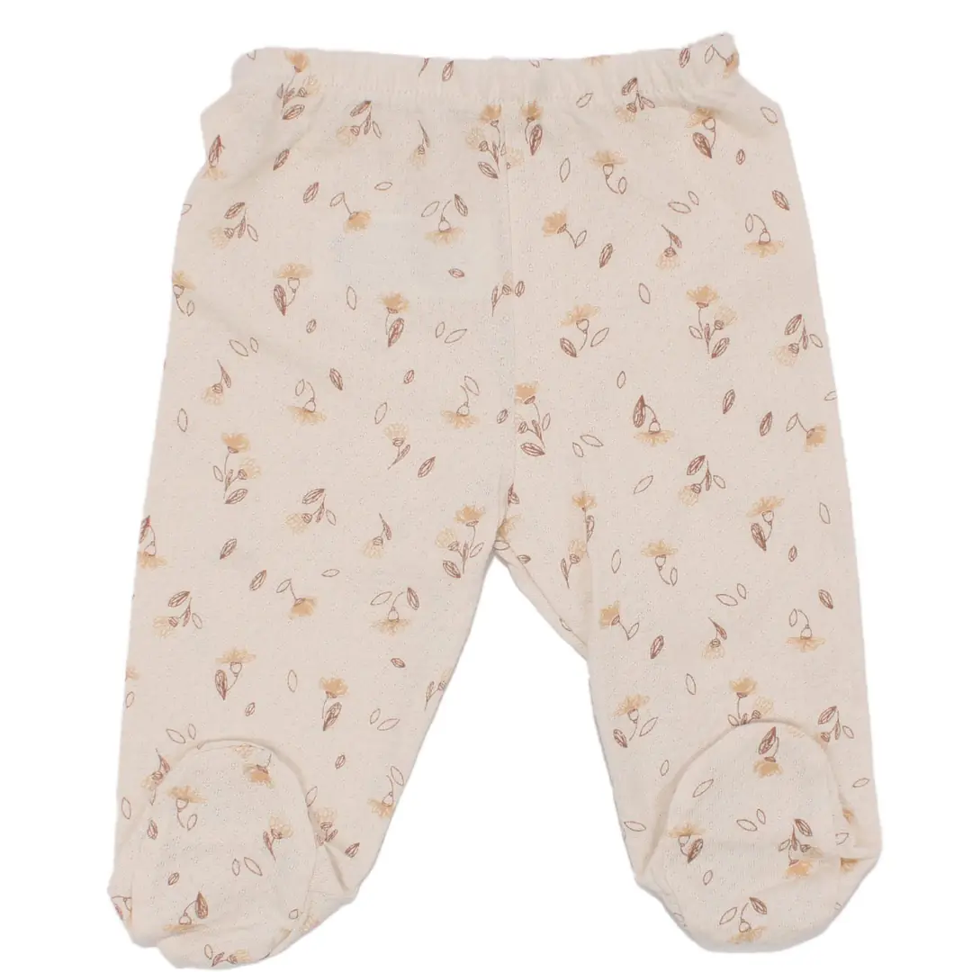 Unisex Kahve Bej Yaprak Desenli 3'lü Tek Alt Set 2