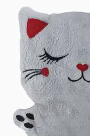 Unisex Kendinden Peluş Oyuncak Kedili Gri Fermuarlı Kapşonlu Hırka 5