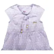 Kız Çocuk Lila Puanlı Boncuklu Elbise 2