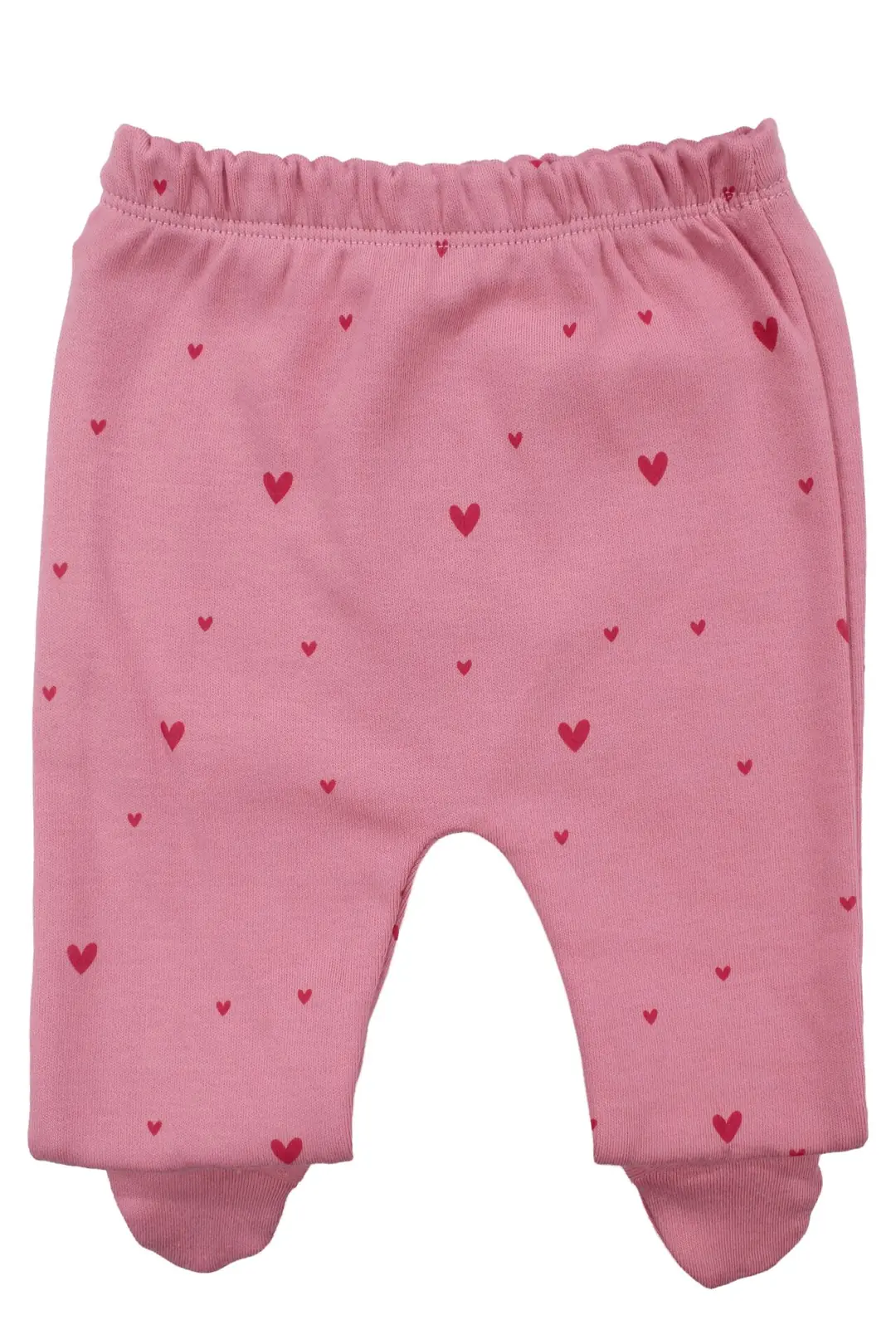 Kız Bebek Pembe Tavşan Baskılı Fırfırlı Patikli Pijama Takımı 0-3 Ay 3