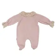 Kız Bebek Lila Dantelli Yakalı Kadife Çıtçıtlı Tulum 2