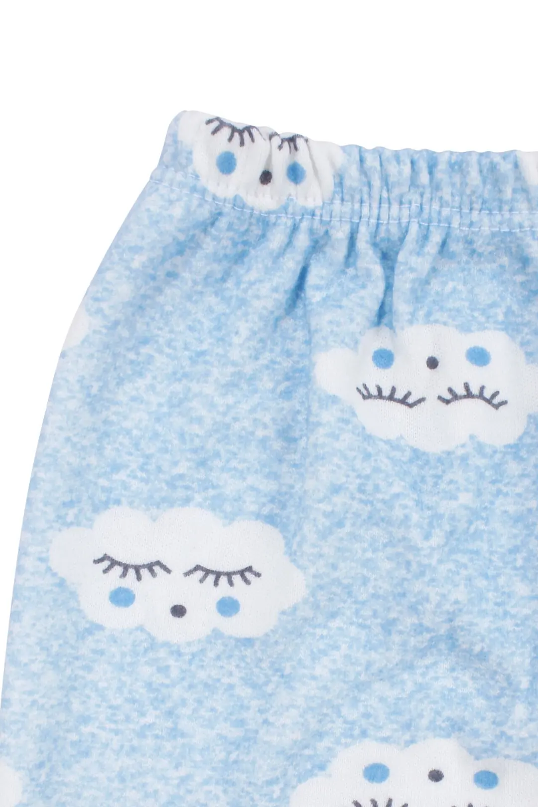 Erkek Bebek Bulut Desenli Alt Üst Mavi 2'li Pijama Takım 7