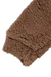 Unisex Kahve Ayı Nakışlı Kapşonlu Peluş Tulum 4