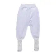 Unisex Bebek Sade Gri Kadife Kendinden Çoraplı Tek Alt 2