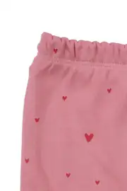 Kız Bebek Pembe Tavşan Baskılı Fırfırlı Patikli Pijama Takımı 0-3 Ay 7