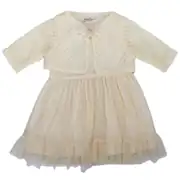 Kız Bebek Sarı Bolerolu Tüllü Fırfırlı Elbise 1