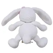 Amigurumi Beyaz Pembe Büyük Tavşan Gece Lambası Pilli Aksesuar Oyuncak 3