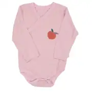 Kız Bebek Pembe Ekru Şeftali Desenli 3'lü Kundak Zıbın Set 2