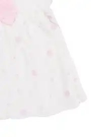 Kız Bebek Ekru Pembe Fistolu Bebe Yaka Puanlı Elbise 4