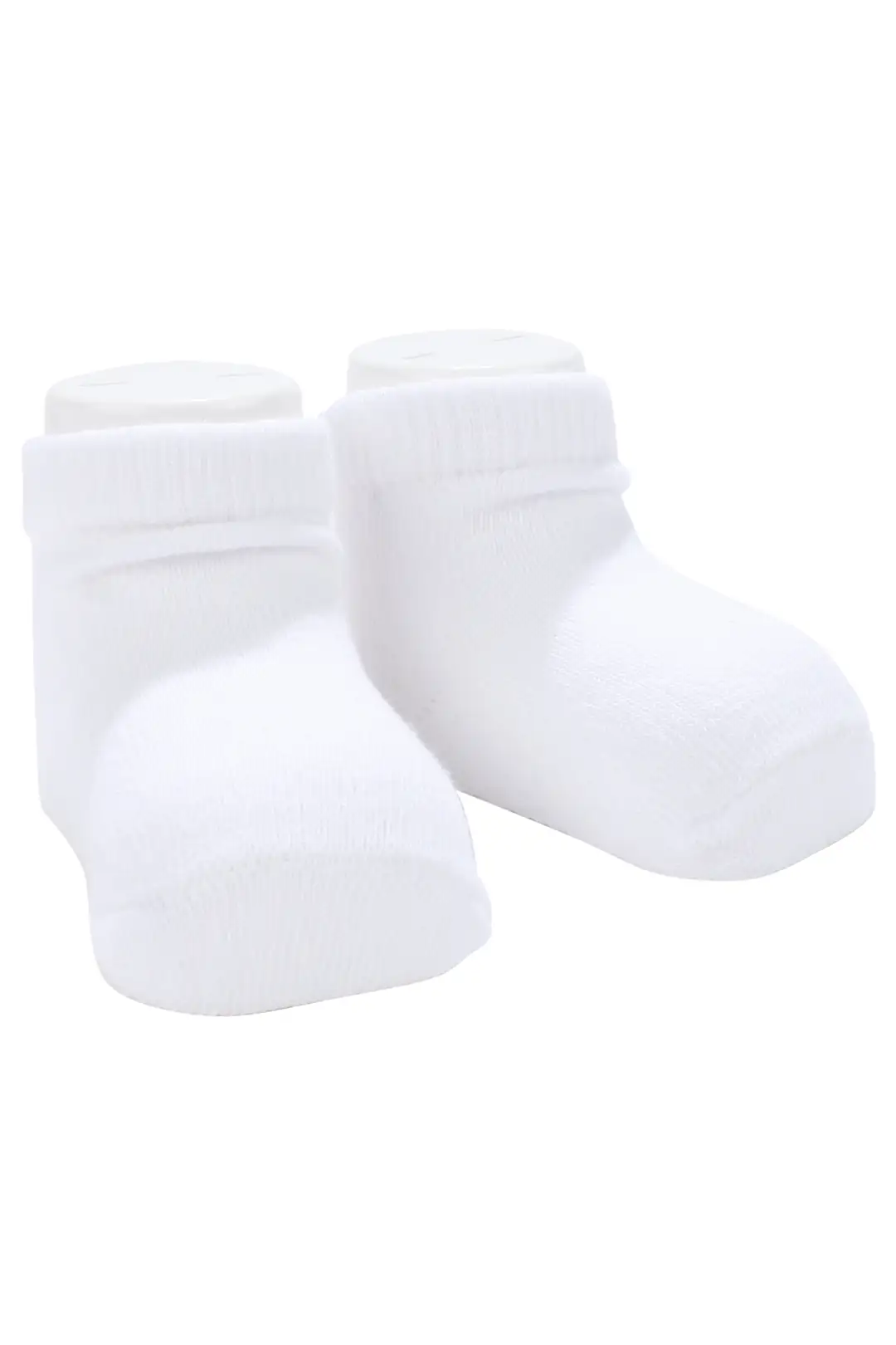 Unisex Beyaz Düz Patik Çorap 0-6 Ay