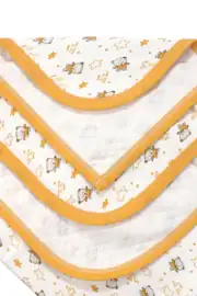 Ayıcık Desenli Penye Tek Kat Krem Sarı Bebek Battaniyesi 4