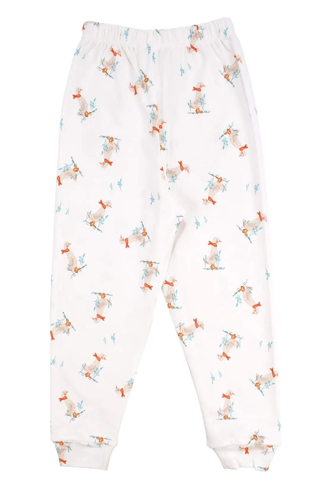 Unisex Ekru Ördek Baskılı Pijama Takımı 3