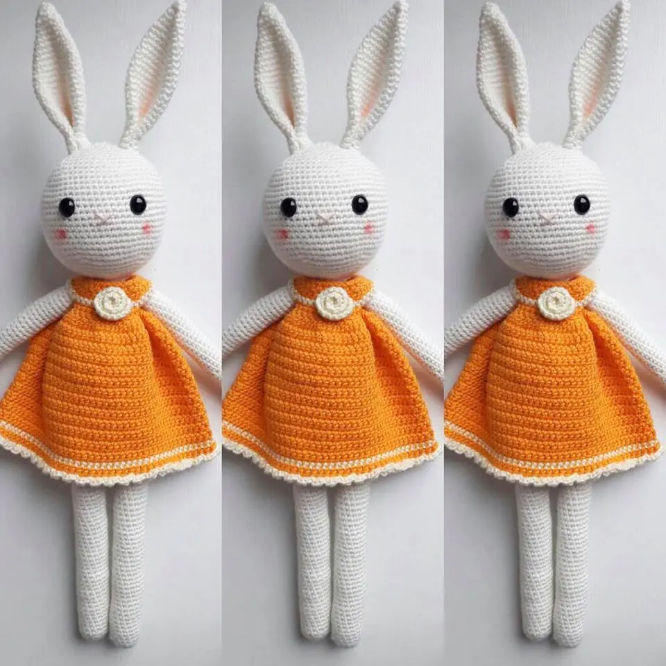 Organik Özel Üretim Kız Örgü Amigurumi Oyuncak Bebek 3