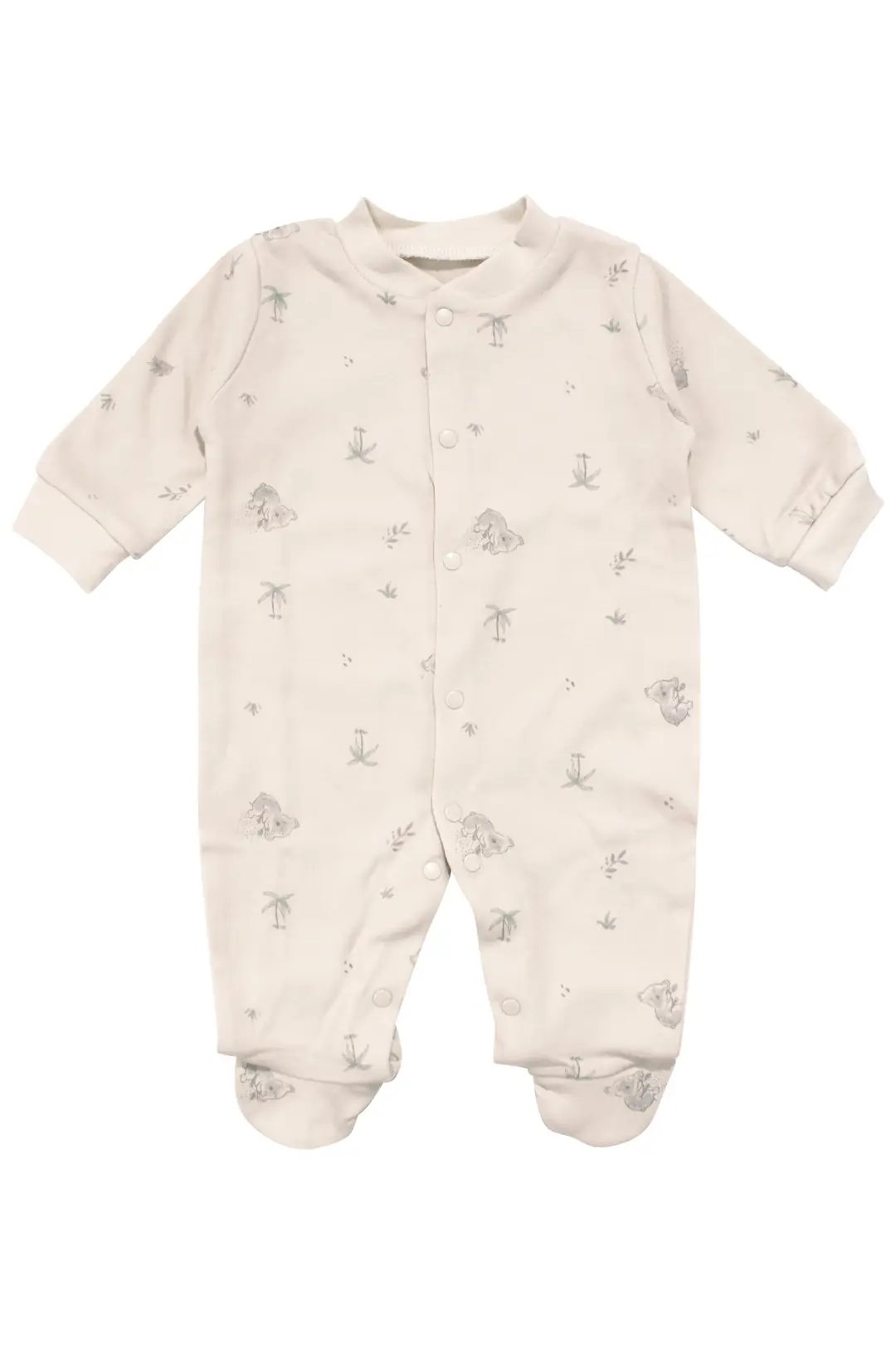Unisex Bej Koala Desenli Organik 10 Parça Hastane Çıkış Seti 4