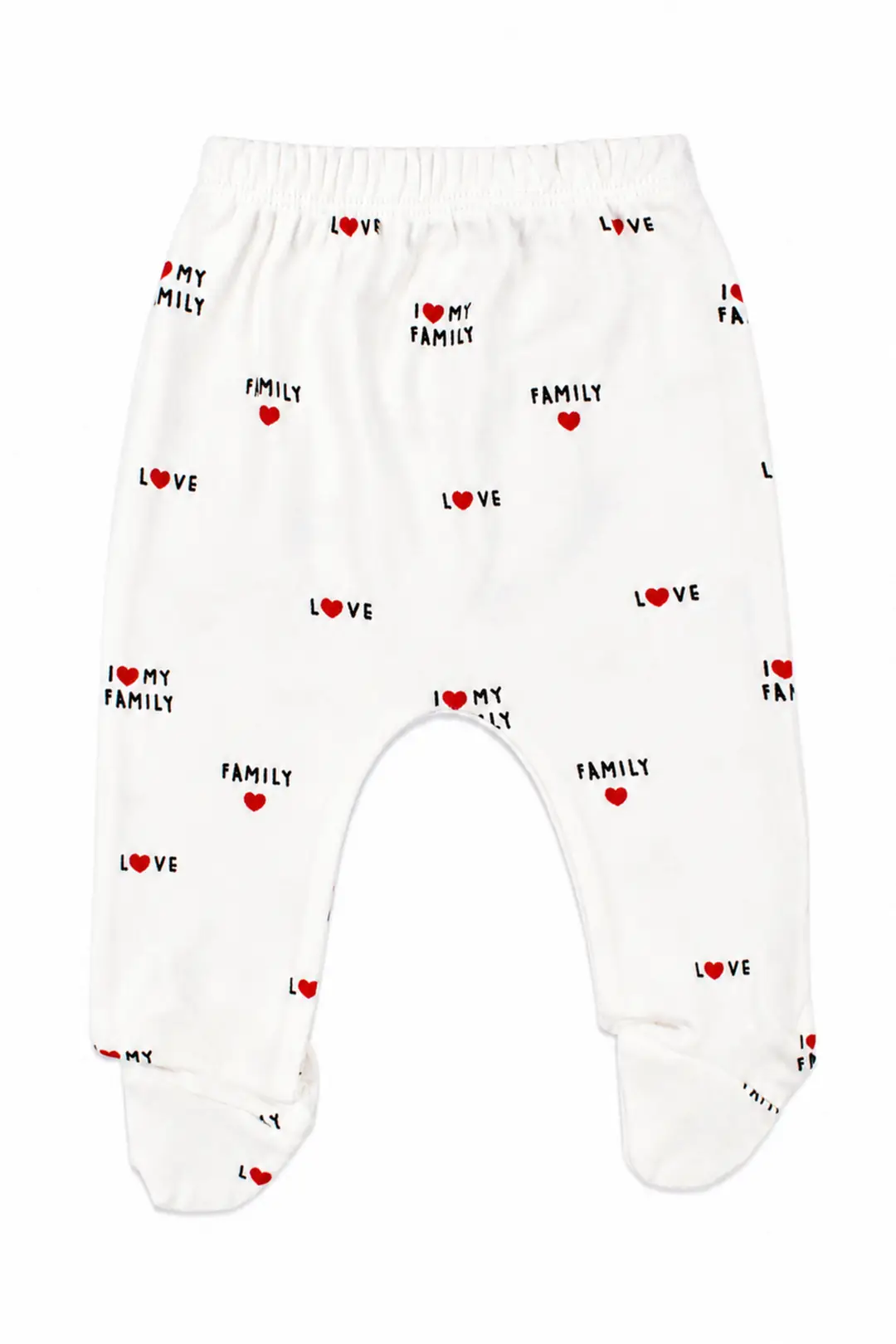 Unisex Ekru I Love My Family Yazılı Puanlı 5'li Hastane Çıkış Seti 4