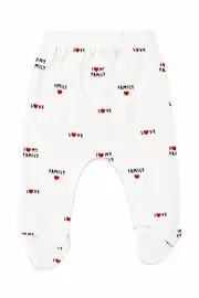 Unisex Ekru I Love My Family Yazılı Puanlı 5'li Hastane Çıkış Seti 4