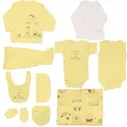 Unisex Sarı Best Friends Tavşan Desenli 10 Parça Hastane Çıkış Seti 1