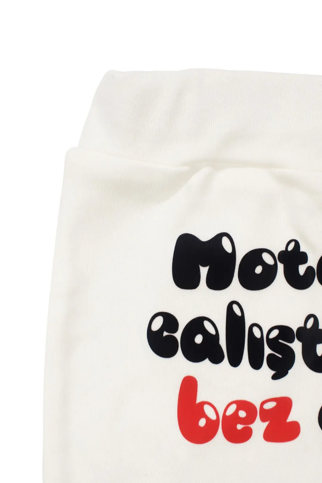 Unisex Ekru Motor Çalıştı Bez Getir Baskılı Patikli Tek Alt 3