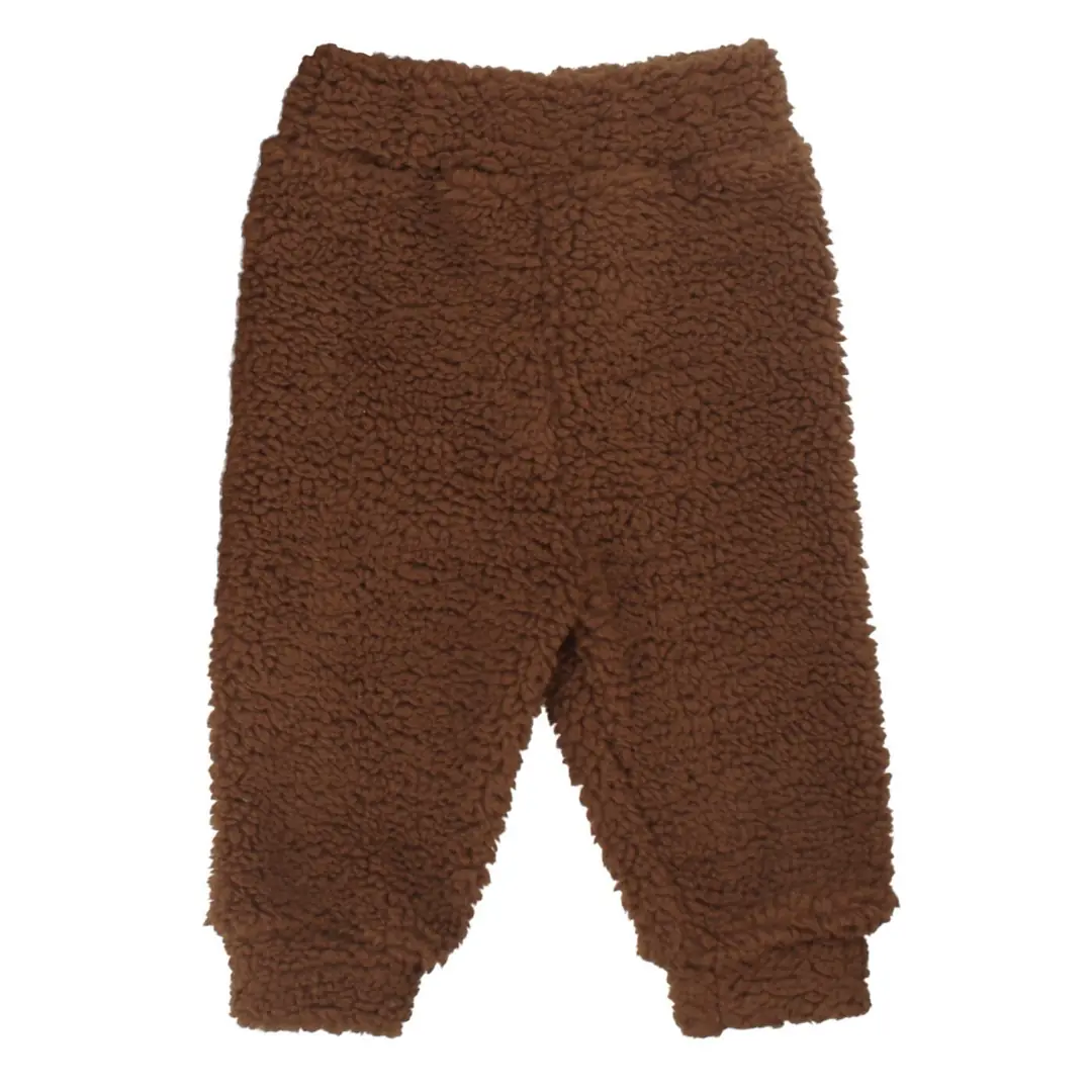 Unisex Kahve Peluş Kulaklı Kapşonlu Hırkalı 2'li Takım 4