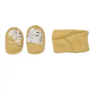 Kız Çocuk Sarı Tavşan Nakışlı Desenli 5 Parça Havlu Bornoz Set 2