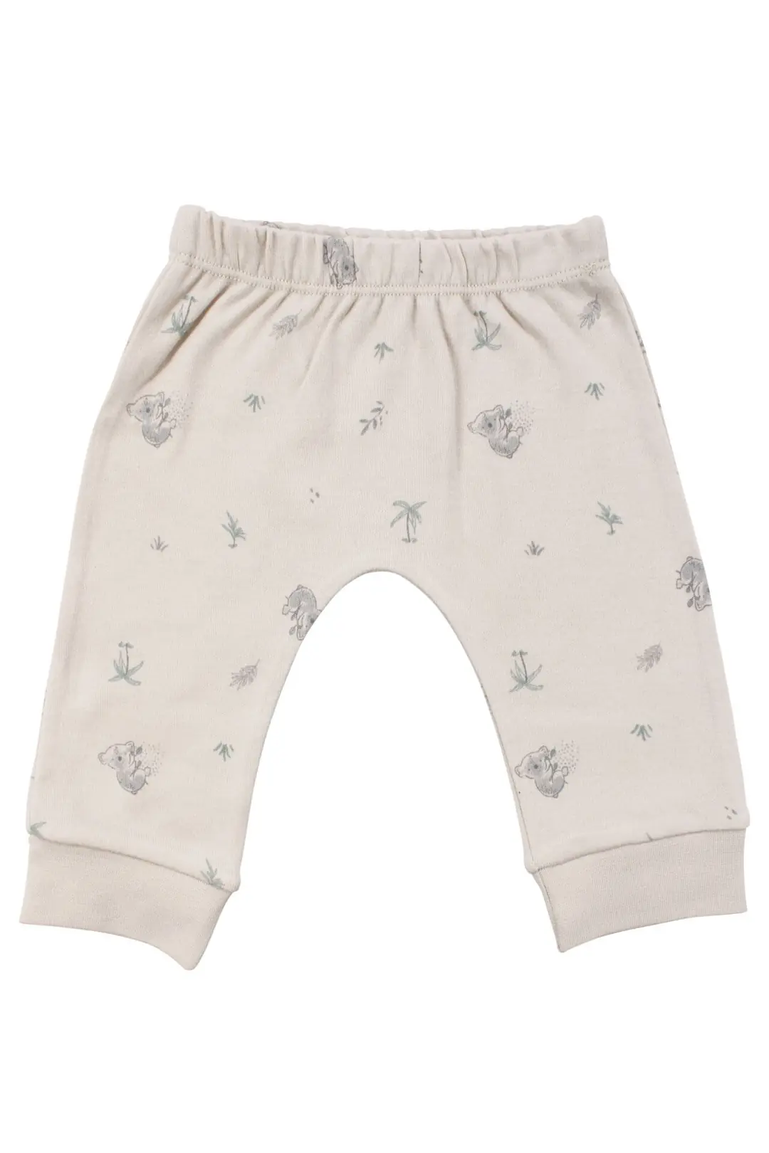 Unisex Bej Koala Desenli Organik Üçlü Pijama Takımı 3