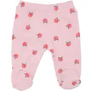 Kız Bebek Pembe Ekru Şeftali Desenli 3'lü Tek Alt Set 4