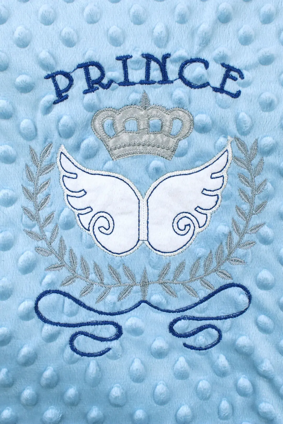 Erkek Bebek Mavi Prince Nakışlı Nohut Alt Açma 70x40 4