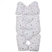 Unisex Gri Beyaz Kalp Desenli Çift Taraflı Puset Ve Bebek Arabası Minderi 1
