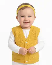 Triko Sarı Bebek Yelek 1