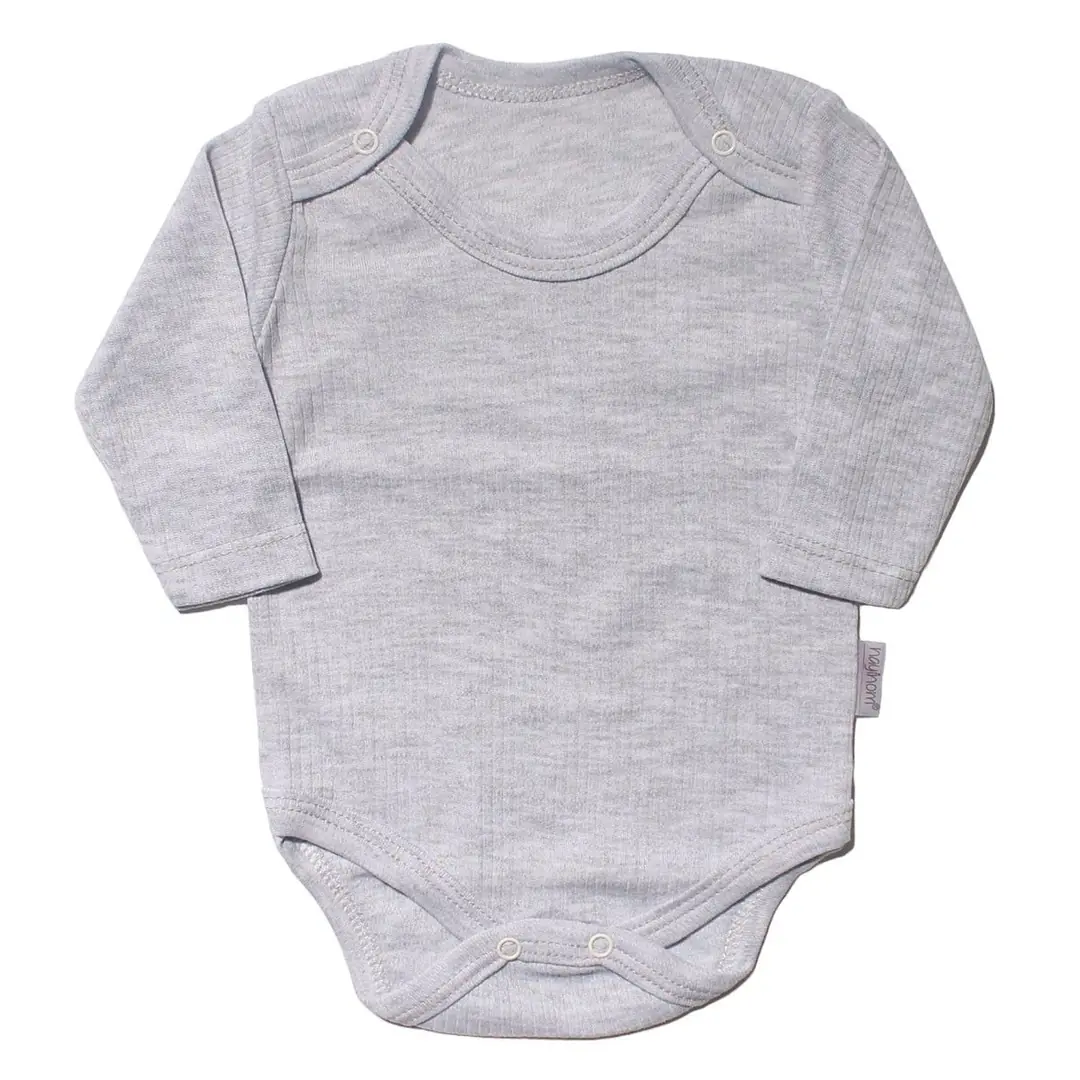 Unisex Gri Raporlu Uzun Kollu Zıbın 1