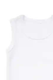 Unisex Beyaz %100 Organik Pamuk Düz Askılı Çıtçıtlı Zıbın Body 3