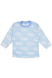 Erkek Bebek Bulut Desenli Alt Üst Mavi 2'li Pijama Takım 4