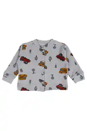 Erkek Bebek Gri Araba Baskılı 2'li Pijama Takımı 2