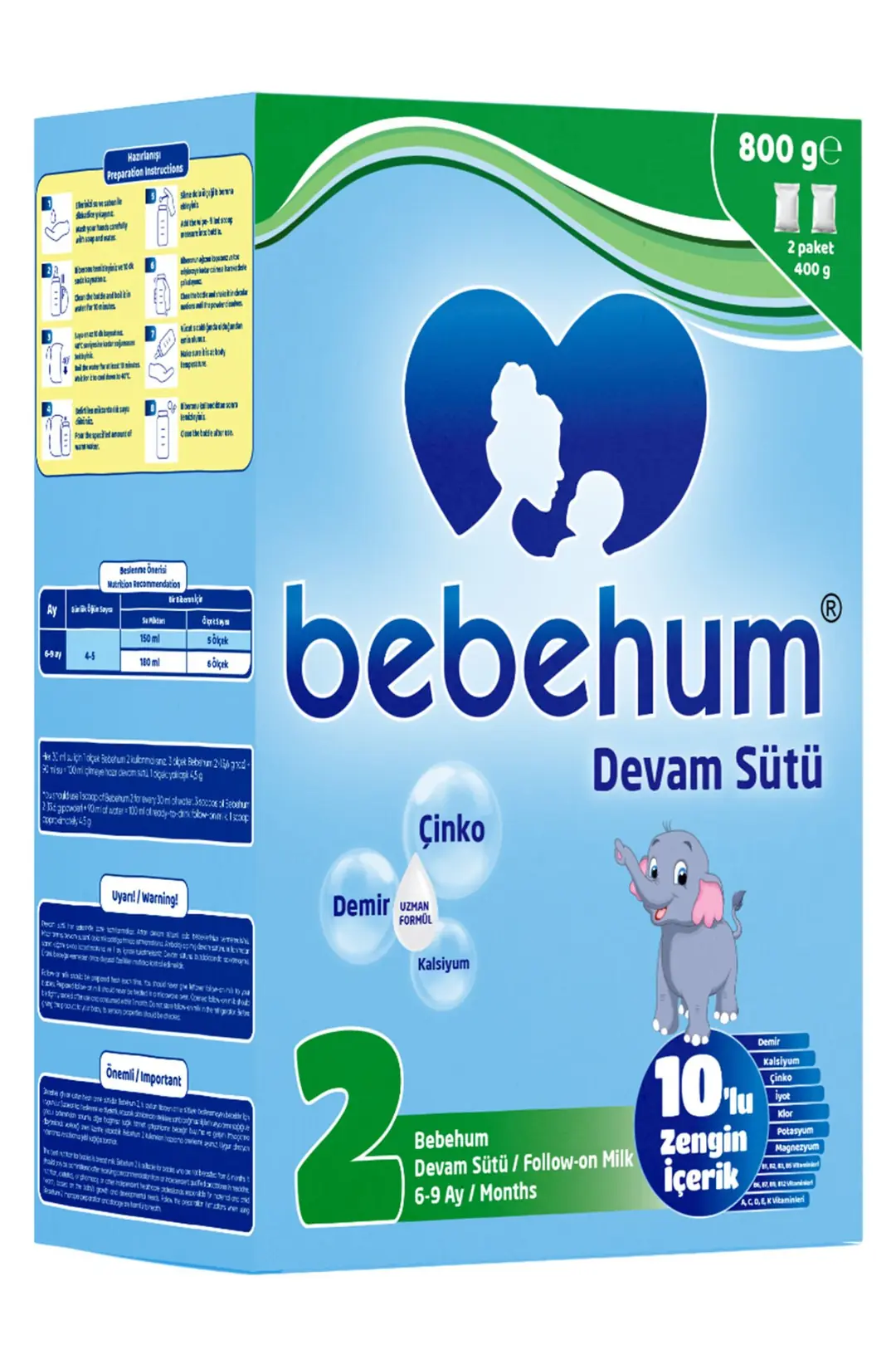 Bebehum 2 Numara Devam Sütü 6-9 Ay 800 gr