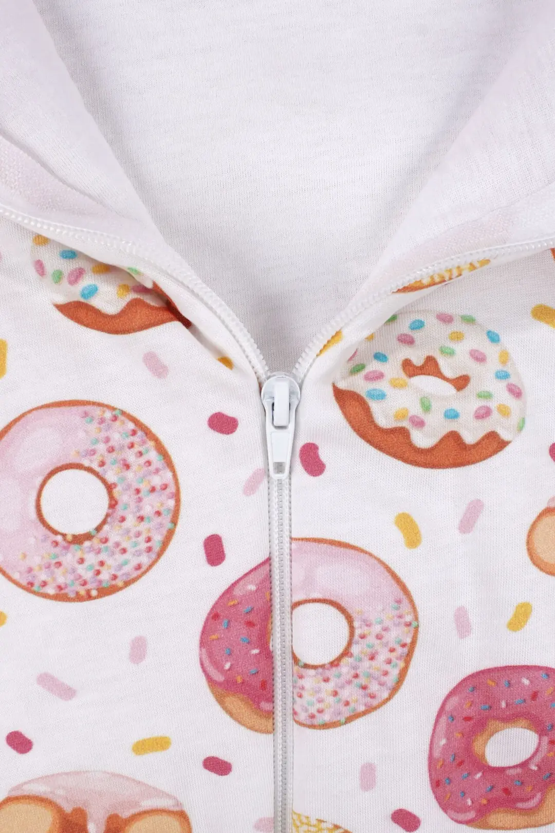 Kız Çoçuk Fuşya Biyeli Pembe Donut Desenli Uyku Tulumu 4