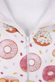 Kız Çoçuk Fuşya Biyeli Pembe Donut Desenli Uyku Tulumu 4
