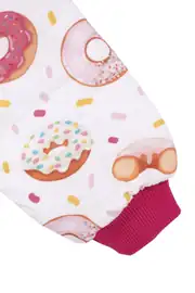 Kız Çoçuk Fuşya Biyeli Pembe Donut Desenli Uyku Tulumu 5