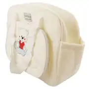 Unisex Ekru Krem Kırmızı Ayıcıklı Good Night Fitilli Bakım Çantası 2