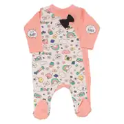 Kız Bebek Somon Beyaz Cute Baby Yazılı Panda Baskılı 10 Parça Hastane Çıkış Seti 2