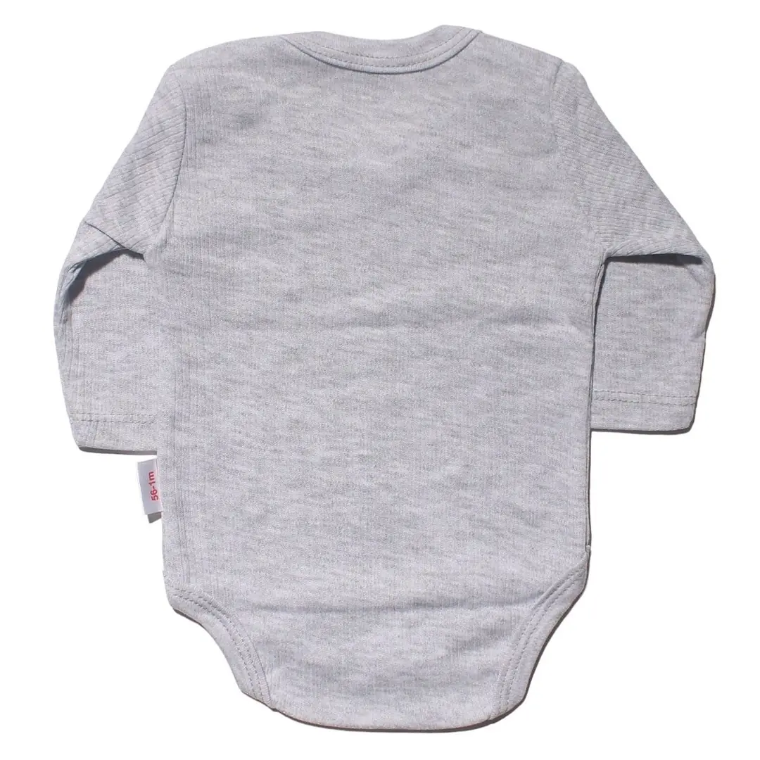 Unisex Gri Raporlu Uzun Kollu Zıbın 2