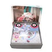 Kız Bebek Pembe Beyaz Araba Desenli Nevresim Takımı 2