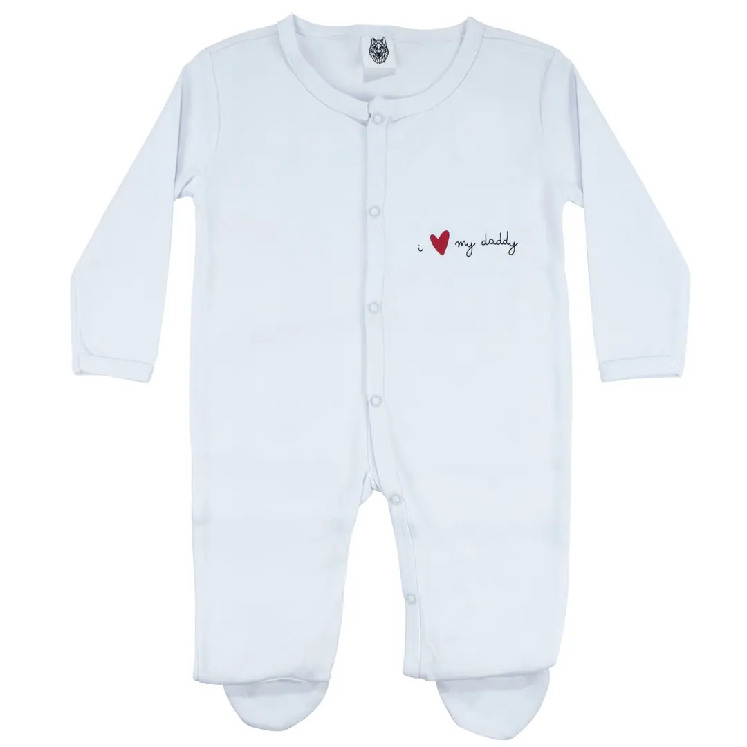 Unisex Daddy Yazılı Beyaz Patikli Tulum 4
